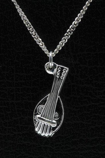 Zilveren Mandoline ketting hanger, Sieraden, Tassen en Uiterlijk, Kettinghangers, Verzenden