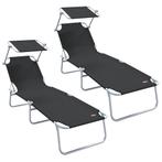 Ligbed Inklapbaar: Zon & Relax! - Tweedekansje - OP=OP, Tuin en Terras, Ligbedden, Ophalen of Verzenden, Nieuw, Overige materialen