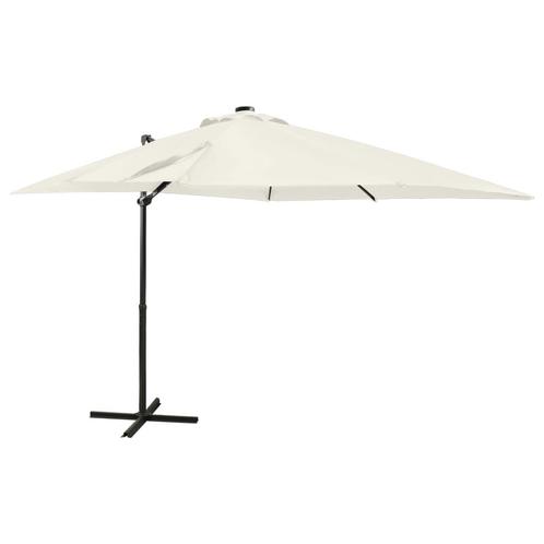 vidaXL Zweefparasol met paal en LED-verlichting 250 cm, Tuin en Terras, Parasols, Zweefparasol, Nieuw, 2 tot 3 meter, Verzenden