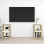 vidaXL Tv-meubelen 2 st 72x35x36,5 cm spaanplaat wit sonoma, Huis en Inrichting, Kasten | Televisiemeubels, Nieuw, Verzenden