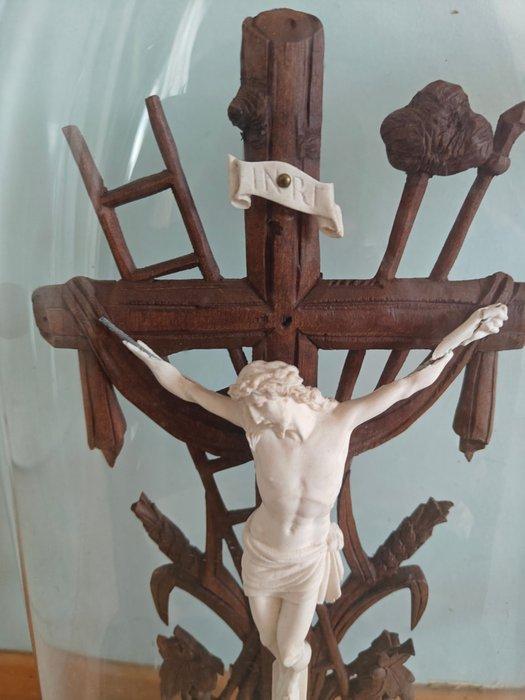 Altaarstuk - Glas, Hout - 1850-1900 - Corpus Christi in, Antiek en Kunst, Antiek | Boeken en Bijbels