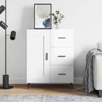 vidaXL Dressoir 69,5x34x90 cm bewerkt hout hoogglans wit, Verzenden, Nieuw, 50 tot 100 cm, 25 tot 50 cm