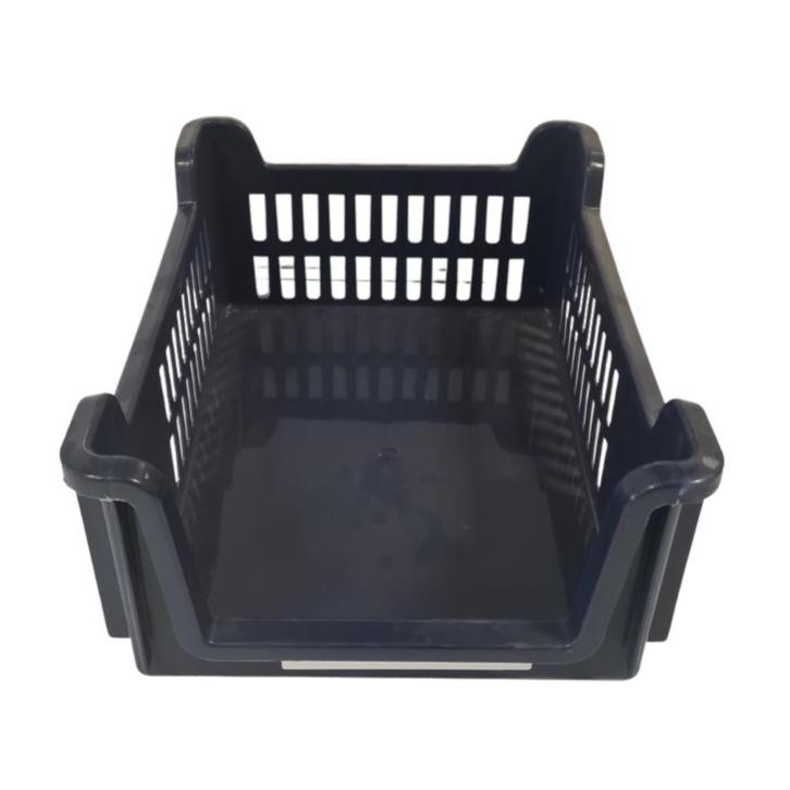 Magazijnbak grijpbak 40x30x16, stapelbaar, donkerblauw,, Doe-het-zelf en Verbouw, Kratten en Dozen, Bak of Kist, Gebruikt, Minder dan 35 cm