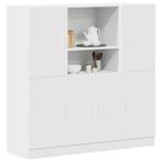 vidaXL 3-delige Keukenkastenset bewerkt hout wit, Huis en Inrichting, Woonaccessoires | Wandplanken en Boekenplanken, Verzenden