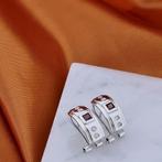 Witgouden oorstekers met zirconia diamanten 0,08 ct., Sieraden, Tassen en Uiterlijk, Oorbellen, Gebruikt, Overige kleuren, Ophalen of Verzenden