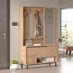 Halmeubel Vesanto halkast 178x112x35,5 cm eikenkleurig en zw, Huis en Inrichting, Kasten | Kledingkasten, Verzenden, Nieuw
