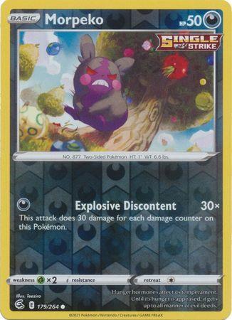 Morpeko 179/264 reverse holo (Fusion Strike), Hobby en Vrije tijd, Verzamelkaartspellen | Pokémon, Losse kaart, Nieuw, Foil, Ophalen of Verzenden