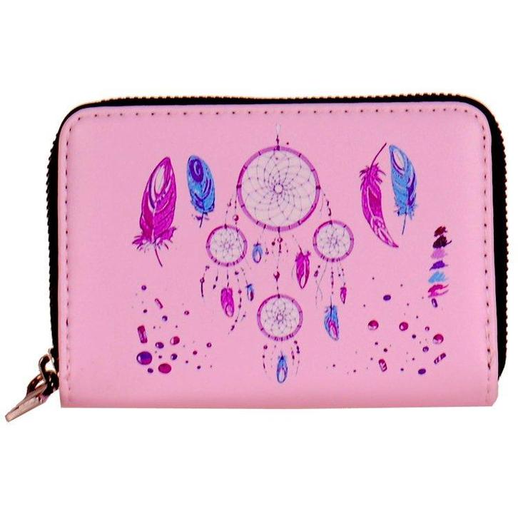 Portemonnee lichtroze met gekleurde veren en dromenvangers -, Sieraden, Tassen en Uiterlijk, Portemonnees, Nieuw, Ophalen of Verzenden