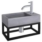 Fonteinset Differnz Force Beton en Handoekrek 40x22x9 cm, Ophalen of Verzenden, Nieuw, Chroom, Overige typen