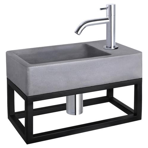 Fonteinset Differnz Force Beton en Handoekrek 40x22x9 cm, Doe-het-zelf en Verbouw, Sanitair, Overige typen, Nieuw, Chroom, Ophalen of Verzenden