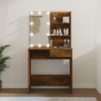 vidaXL Kaptafel met LED-verlichting 74,5x40x141 cm bruin, Verzenden, Nieuw