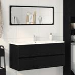 vidaXL Wastafelkast 100x38,5x45 cm spaanplaat zwart, Verzenden, Nieuw, Minder dan 100 cm