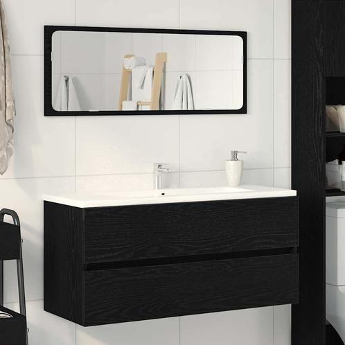 vidaXL Wastafelkast 100x38,5x45 cm spaanplaat zwart, Huis en Inrichting, Badkamer | Badkamermeubels, Nieuw, Minder dan 100 cm