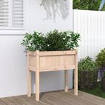vidaXL Plantenbak met poten 70x31x70 cm massief grenenhout, Verzenden, Nieuw, 60 tot 100 cm, 60 cm of meer