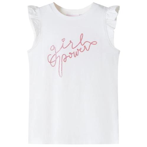 vidaXL Kindershirt met ruches aan de mouwen 92 ecru, Kinderen en Baby's, Kinderkleding | Overige, Nieuw, Verzenden