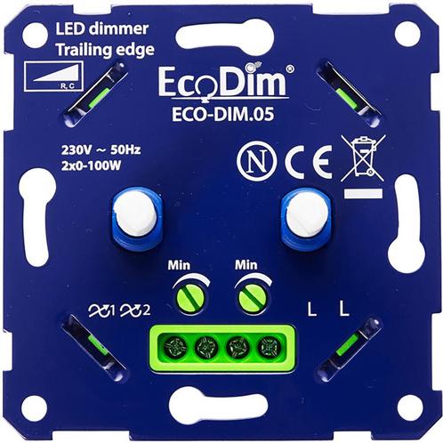 EcoDim - LED DUO Dimmer - ECO-DIM.05 - Fase Afsnijding RC -, Doe-het-zelf en Verbouw, Elektra en Kabels, Nieuw, Ophalen of Verzenden