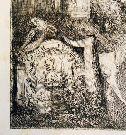 Alphonse Legros Ex Libris, 1861 - 1861, Antiek en Kunst, Antiek | Boeken en Bijbels