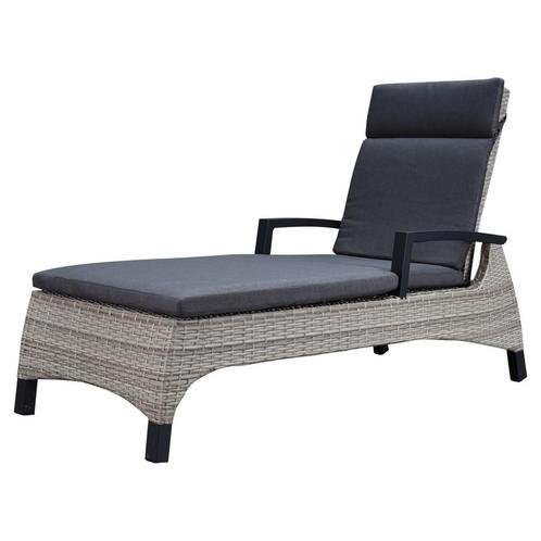 Dallas ligbed 162x70xH101 cm grijs wicker, Tuin en Terras, Ligbedden, Nieuw, Wicker, Ophalen of Verzenden
