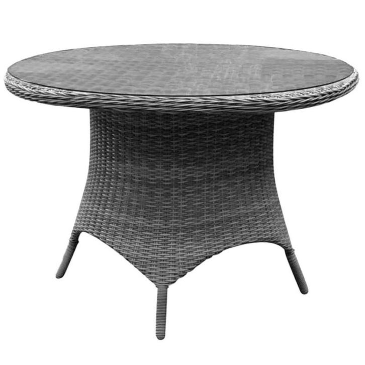 Riccione dining tuintafel 110 cm rond grijs, Tuin en Terras, Tuintafels, Nieuw, Wicker, Ophalen of Verzenden
