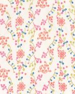 Poplin Katoen Geborduurde Bloemen Koraal, Nieuw, Overige kleuren