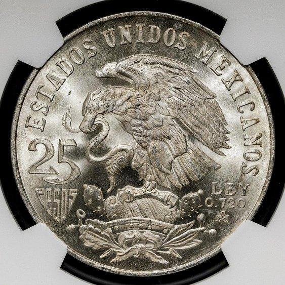 Mexico. 25 Pesos 1968 - NGC MS65 (Juegos Olímpicos de, Postzegels en Munten, Munten | Europa | Niet-Euromunten