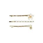 Schuifspeldjes Bloem Bol Recht Parel Strass 5cm Goud, Nieuw