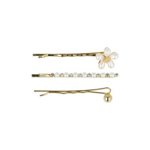Schuifspeldjes Bloem Bol Recht Parel Strass 5cm Goud, Sieraden, Tassen en Uiterlijk, Uiterlijk | Haarverzorging