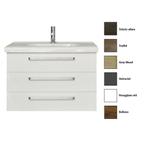 Badkamermeubelset Sanicare Q9 3 Laden 100cm Grey-Wood, Ophalen of Verzenden, Nieuw, Chroom, Bad