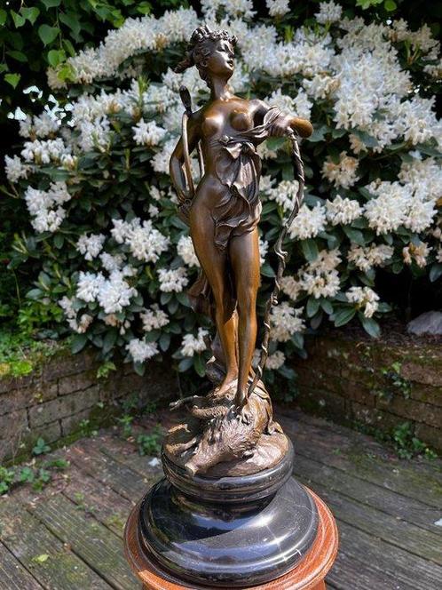 J.B. - Albert - Beeld, “Diana’s Nymph” - 48 cm - Brons,, Antiek en Kunst, Curiosa en Brocante