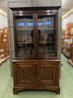 Boekenkast - Eik - met vitrine - strak model, Antiek en Kunst