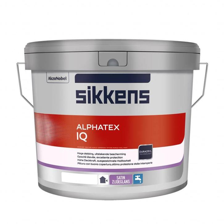 Sikkens Alphatex IQ (zijdeglans) of IQ mat (mat) buitenmuurv, Doe-het-zelf en Verbouw, Verf, Beits en Lak, Nieuw, Ophalen of Verzenden