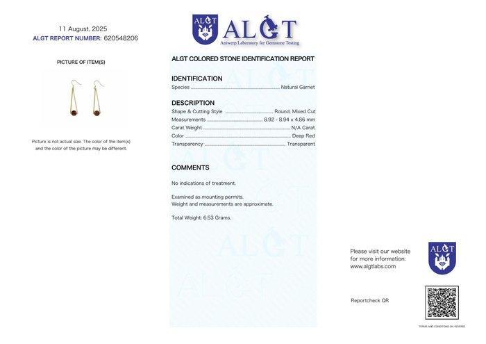 Zonder Minimumprijs - Oorbellen Zilver - Garnet -, Sieraden, Tassen en Uiterlijk, Oorbellen