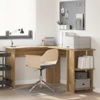 vidaXL Hoekbureau met Opslag met plank artisanaal, Huis en Inrichting, Bureaus, Verzenden, Nieuw