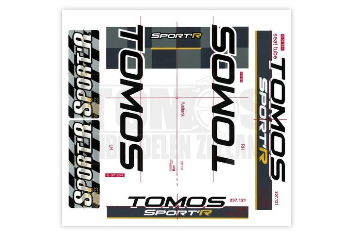 Tomos Stickerset SportR compleet set, Fietsen en Brommers, Brommeronderdelen | Algemeen, Nieuw, Ophalen of Verzenden