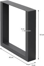 Tafelpoten salontafel - Metaal - 40x43 cm - Donkergrijs - EC, Huis en Inrichting, Verzenden, Nieuw