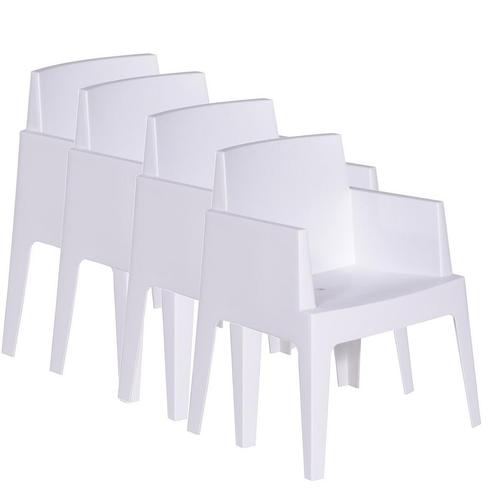 Garden Impressions Box tuinstoel the original wit - 4 stuks, Tuin en Terras, Tuinsets en Loungesets, Verzenden