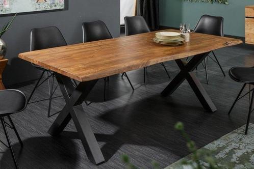 Massief houten eettafel MAMMUT NATURE 160cm acacia X-frame, Huis en Inrichting, Tafels | Eettafels, Ophalen of Verzenden