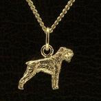 Gouden Schnauzer dwerg oren ongecoupeerd ketting hanger -..., Verzenden, Nieuw