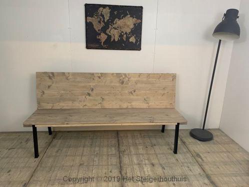 Bank Industrieel Steigerhout - 250 x 55 x 85 cm - Meerdere, Tuin en Terras, Tuinbanken, Nieuw, Ophalen of Verzenden
