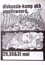 vintage poster over diskussie-kamp akb amelisweerd (Posters), Verzamelen, Verzenden, Nieuw, Overige onderwerpen, Met lijst