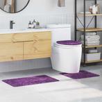 vidaXL Antislip Badmat Set 3 pcs Paars 50 x 50 cm PP, Huis en Inrichting, Verzenden, Nieuw, Paars
