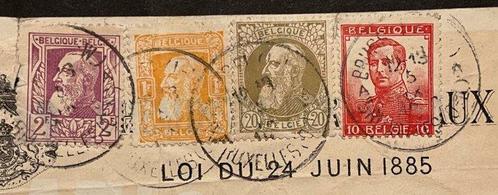 België 1912 - Kwitantie / Quittance met mengfrankering, Postzegels en Munten, Postzegels | Europa | België