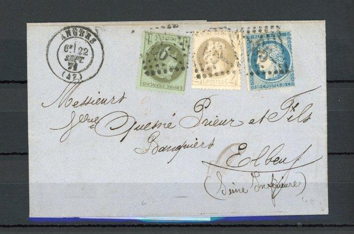 Frankrijk 1871 - Prachtige meerkleurige frankering uit, Postzegels en Munten, Postzegels | Europa | Frankrijk