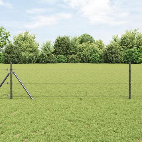 vidaXL Hexagon Heining Grijs Grijs 1.6 x 100 m Staal, Tuin en Terras, Schuttingen, Nieuw, IJzer, Verzenden