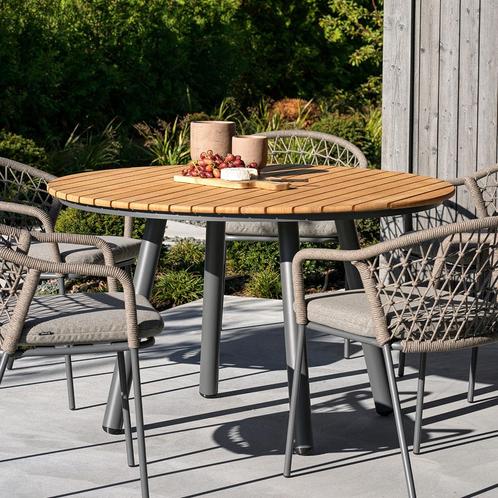 *WOONWINKEL* Brafab Bam Bo Ronde Tuintafel Bamboe En Alumini, Tuin en Terras, Tuinsets en Loungesets, Nieuw, Verzenden