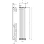 Designradiator Sapho Fede 150x30,6 cm Mat Zwart, Ophalen of Verzenden, Nieuw