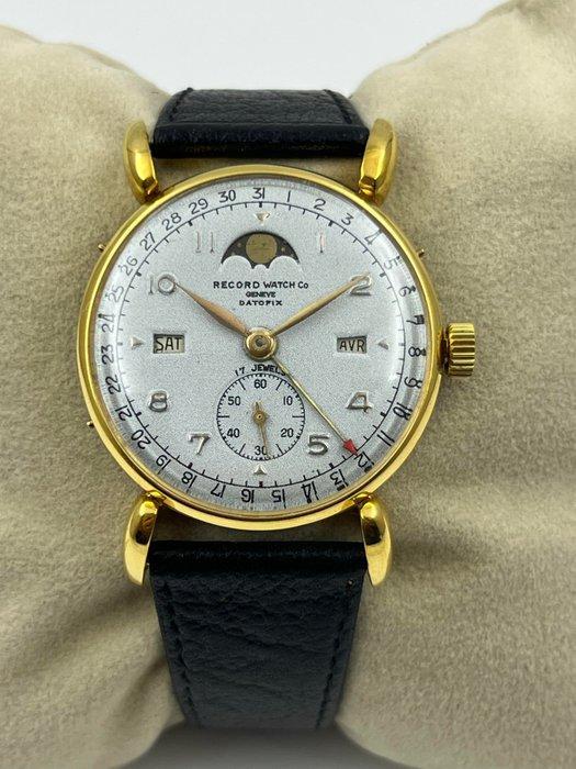 Record - Datofix Spider Lugs Moonphase Triple Calendar -, Sieraden, Tassen en Uiterlijk, Horloges | Heren