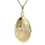 Gouden medaillon hanger 14 karaat, Verzenden, Zo goed als nieuw, Goud, Goud