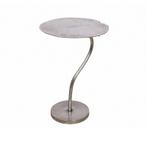 Handgemaakte bijzettafel ABSTRACT LEAF 40cm zilver - 41283, Huis en Inrichting, Tafels | Sidetables, Ophalen of Verzenden, Nieuw