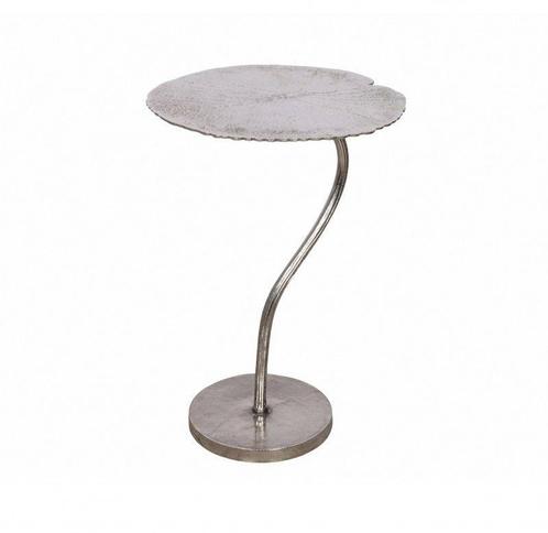 Handgemaakte bijzettafel ABSTRACT LEAF 40cm zilver - 41283, Huis en Inrichting, Tafels | Sidetables, Ophalen of Verzenden